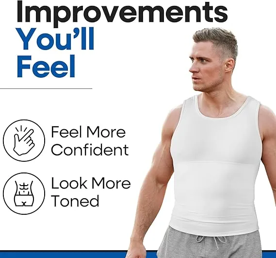 L-4XL Big & Tall Men's Abdominal And Chest Vest | Body Shaping Underwear Compression Vest | sold by Biggmans product image thumbnail 4