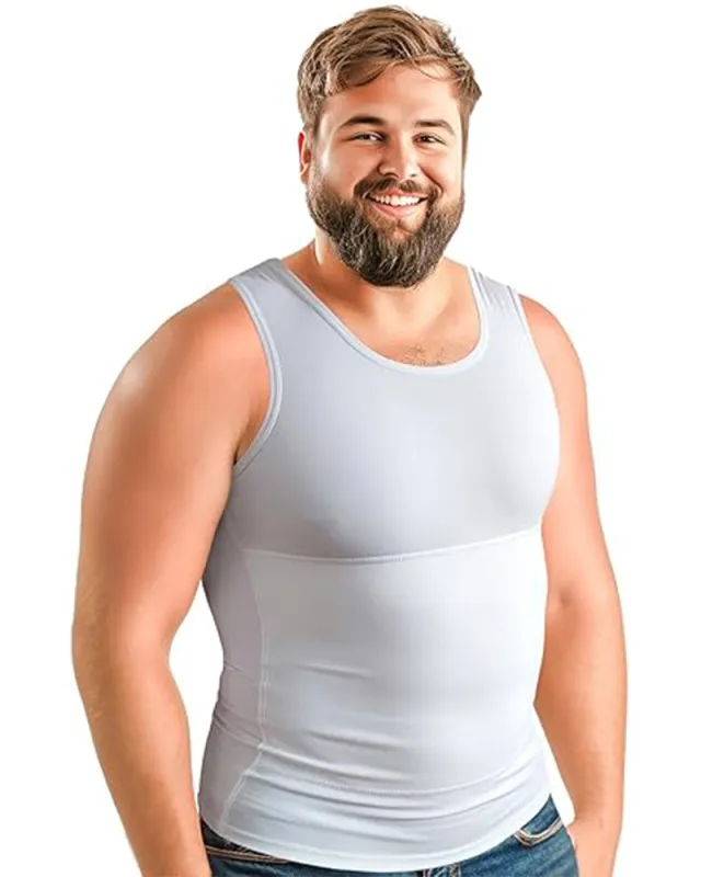 L-4XL Big & Tall Men's Abdominal And Chest Vest | Body Shaping Underwear Compression Vest | made by Biggmans