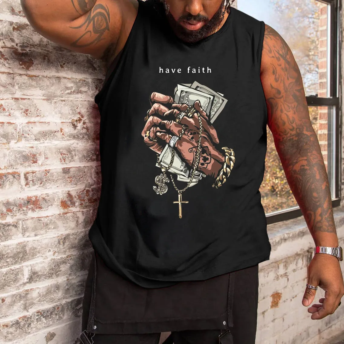Plus Size Men's Print Tank Top sold by Biggmans product image thumbnail 2