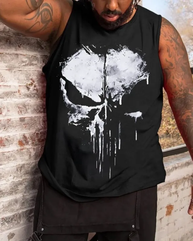 Men's Skull Print Tank Top sold by Biggmans