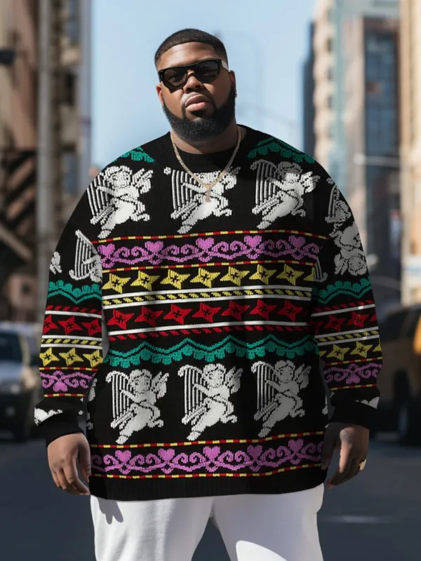 Men's Plus Size Angel Heart Diamond Sweatshirt sold by Biggmans