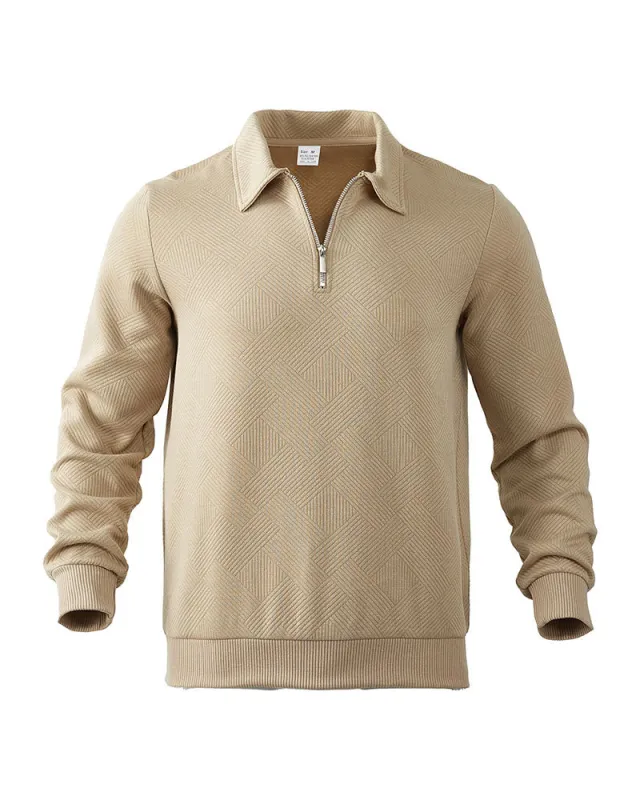 S-3XL Simple Solid Color Half-Zipper Lar Long Sleeve Sweatshirt sold by Biggmans