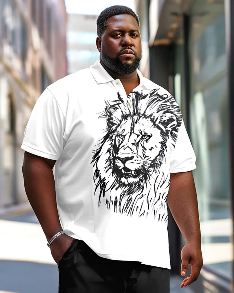 Men's Plus Size Simple Lion Polo Shirt Trousers Suit sold by Biggmans product image thumbnail 2