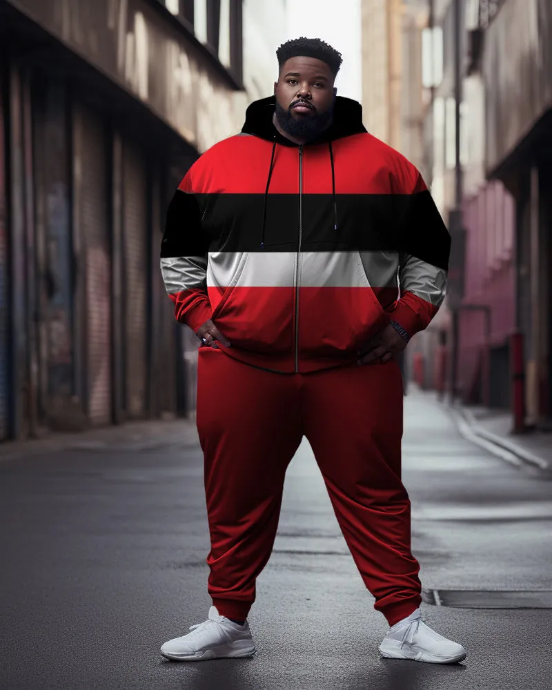 Men's Plus Size Color Blocked Jogger Activewear Two Piece Set sold by Biggmans