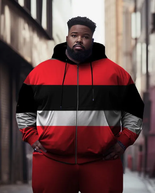 Men's Plus Size Color Blocked Jogger Activewear Two Piece Set sold by Biggmans product image thumbnail 2
