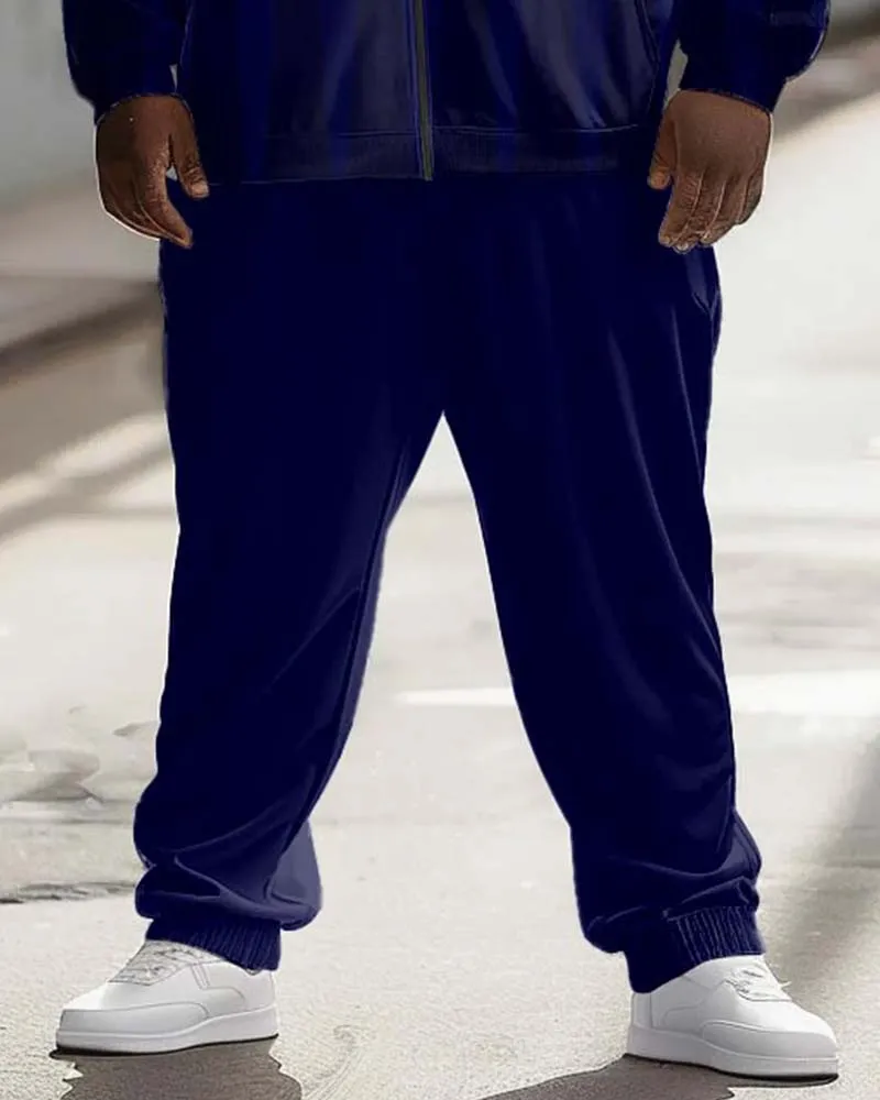 Men's Plus Size Street Fashion Gradient Diamond Print Sport Zip Hoodie Suit sold by Biggmans product image thumbnail 3