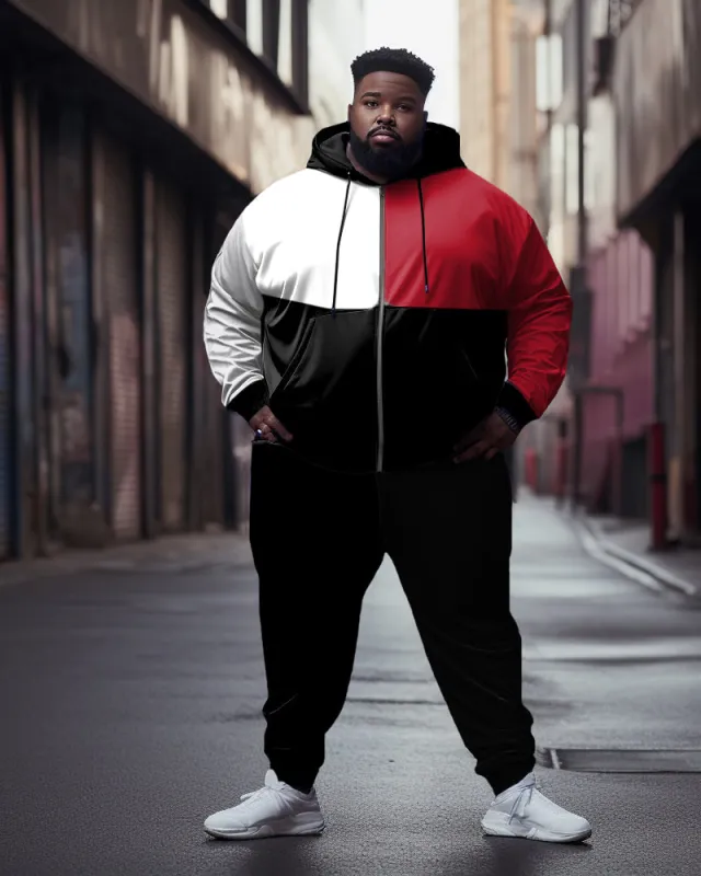 Men's Big & Tall Color Block Jogger Activewear Two Piece Set sold by Biggmans