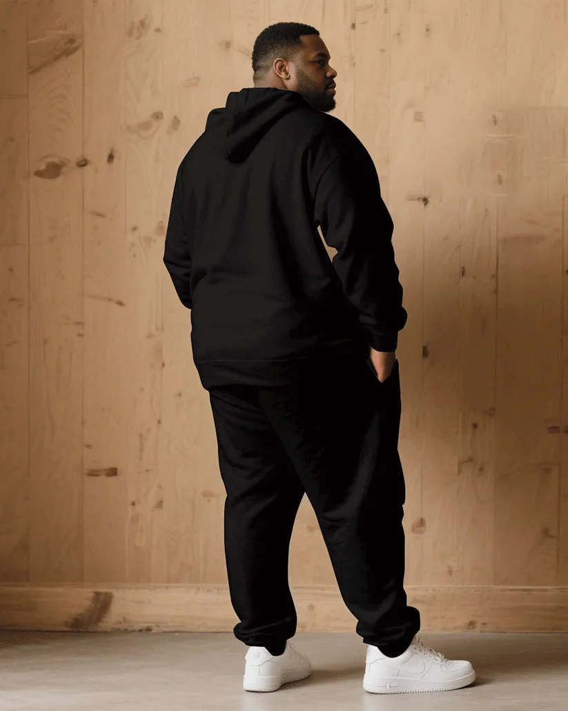 Big & Tall Men Fall/Winter Joker Black Shoulder Letter Personality Printed Hoodie Suit sold by Biggmans product image thumbnail 4