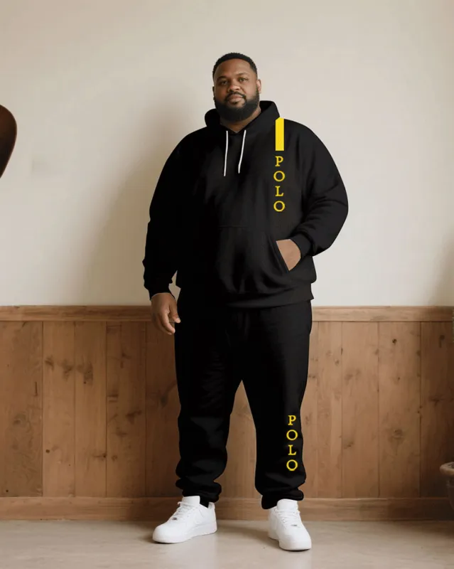 Big & Tall Men Fall/Winter Joker Black Shoulder Letter Personality Printed Hoodie Suit sold by Biggmans