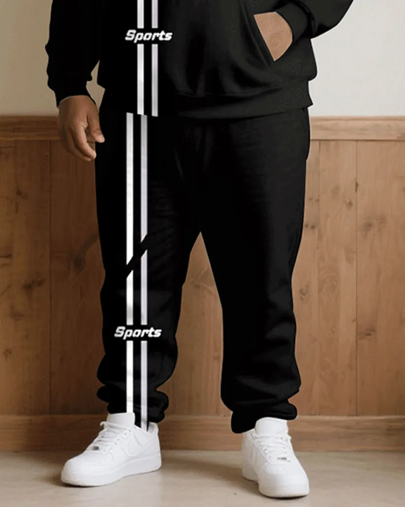 Big & Tall Men Fall/Winter Joker Black Sports Letter Printed Hoodie Suit sold by Biggmans product image thumbnail 3