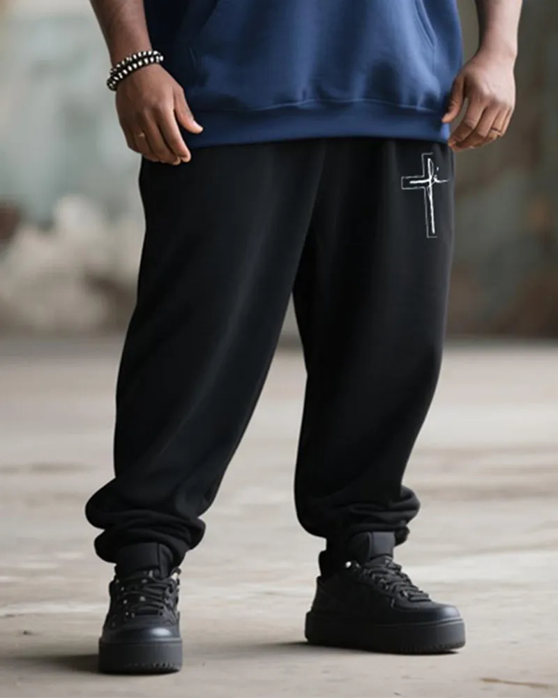 Big & Tall Men's Street Fashion Faith Cross Print Hoodie Suit sold by Biggmans product image thumbnail 3