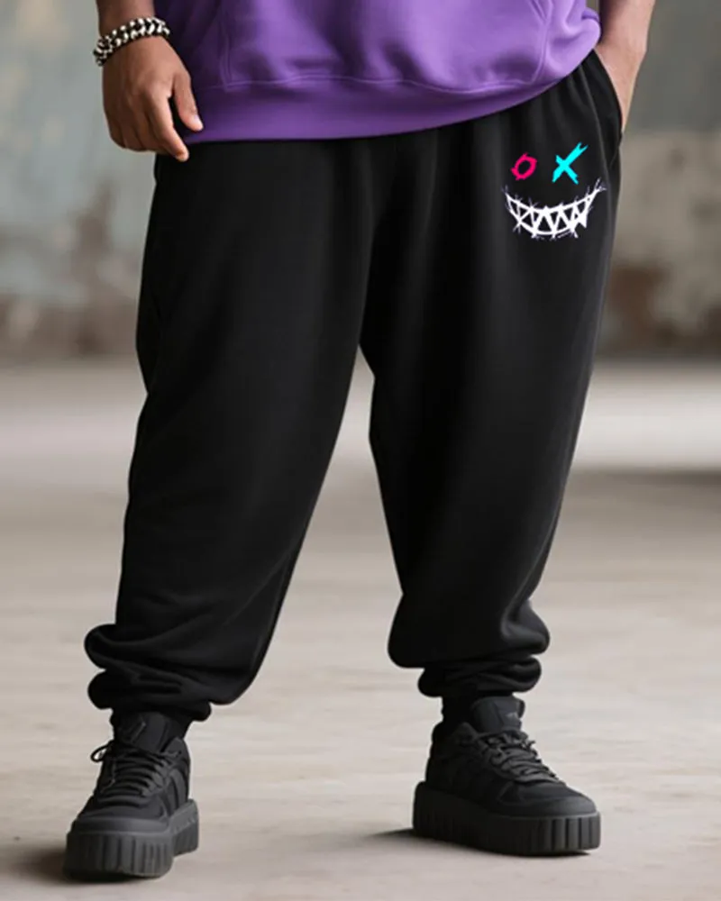 Big & Tall Men's Street Fashion Purple Expression Print Hoodie Suit sold by Biggmans product image thumbnail 3