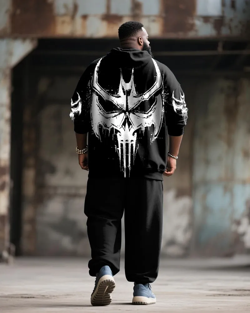 Big & Tall Men's Street Fashion Skull Print Hoodie Suit sold by Biggmans product image thumbnail 4