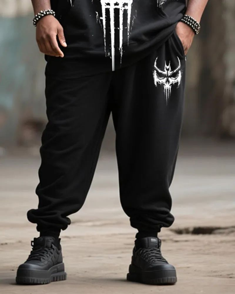Big & Tall Men's Street Fashion Skull Print Hoodie Suit sold by Biggmans product image thumbnail 3
