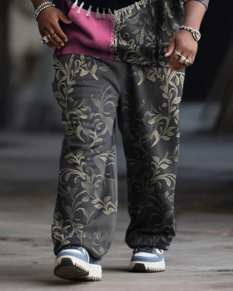 Big & Tall Men's Halloween Pink Funny Expression Contrast Stitch Print Hoodie Suit sold by Biggmans product image thumbnail 3