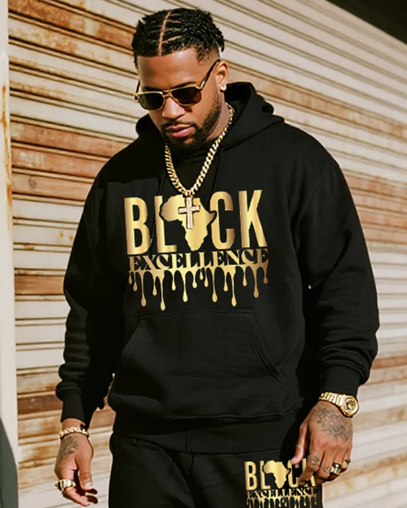 Big & Tall Men's Juneteenth Black History Month Printed Hoodie Suit sold by Biggmans product image thumbnail 2
