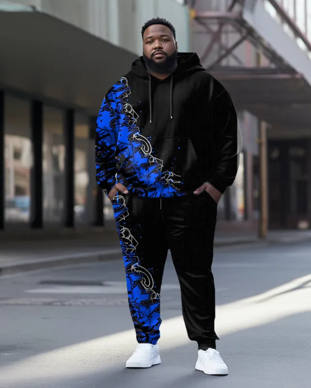 Men's Plus Size Abstract Color Block Graphic Hoodie Set of Two sold by Biggmans