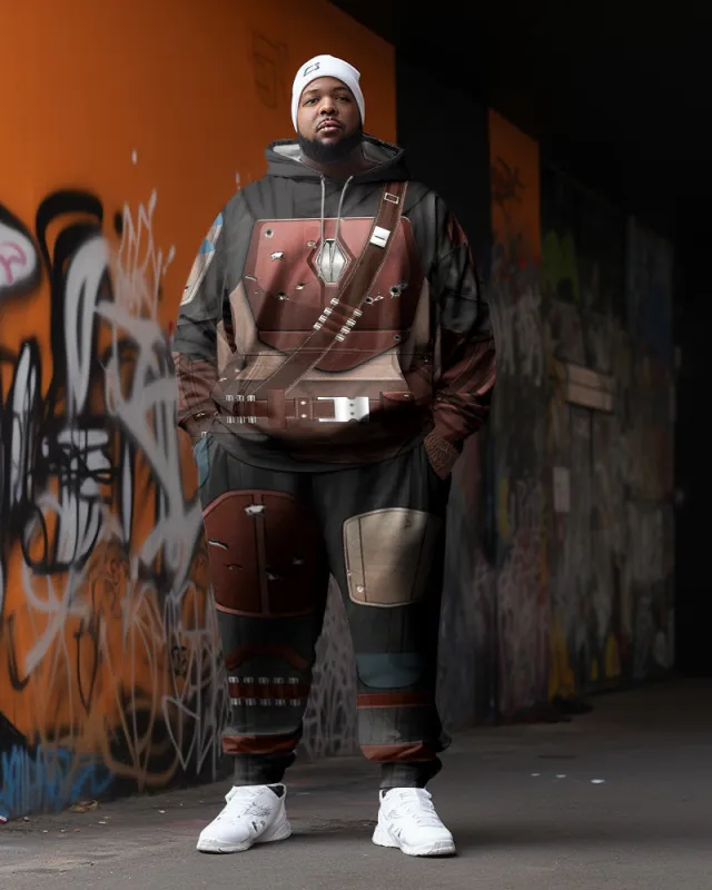 Men's Cosplay Plus Size Art Abstract Sweater Two-Piece Set sold by Biggmans