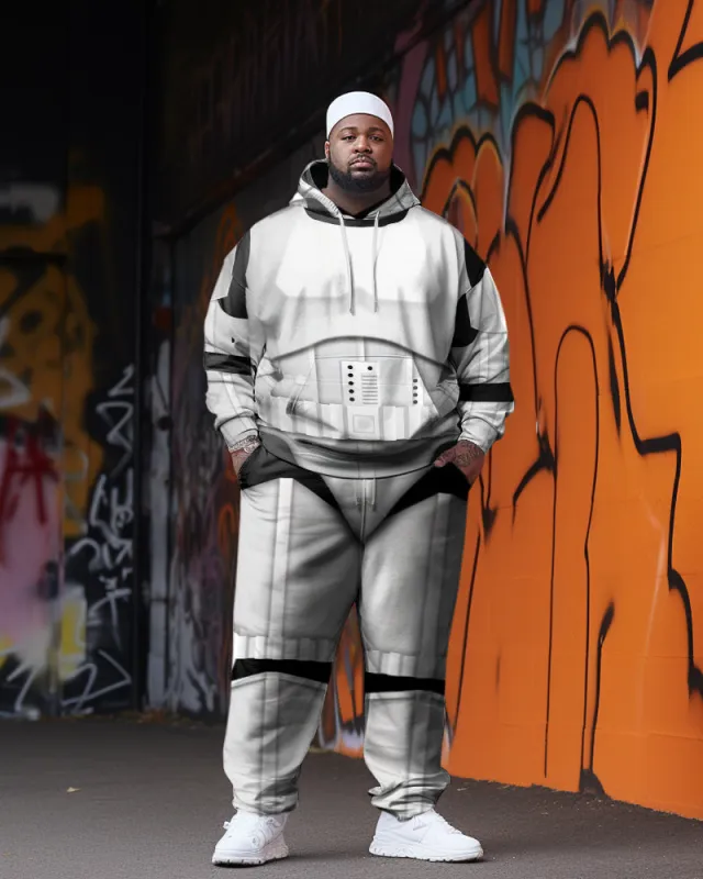 Fun Robot Men's Plus Size Cosplay Hoodie Two-Piece Set sold by Biggmans