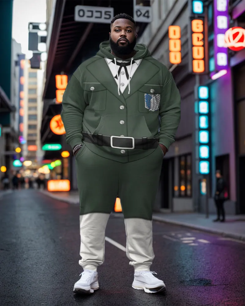 Men's Plus Size Survey Corps Cosplay Hoodie and Sweatpants Set sold by Biggmans