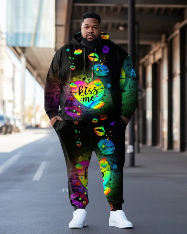 Men's Plus Size Love Kiss Me Hoodie Set of Two sold by Biggmans