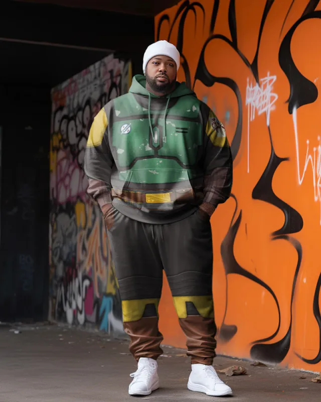 Cosplay Plus Size Men's Statement Abstract Sweater Two-Piece Set sold by Biggmans