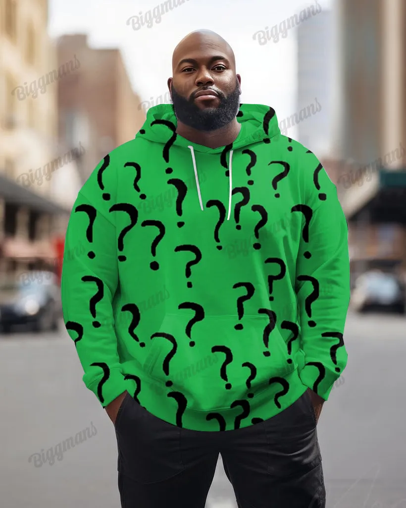 Men's Question Mark Print Plus Size Hoodie Suit sold by Biggmans product image thumbnail 3