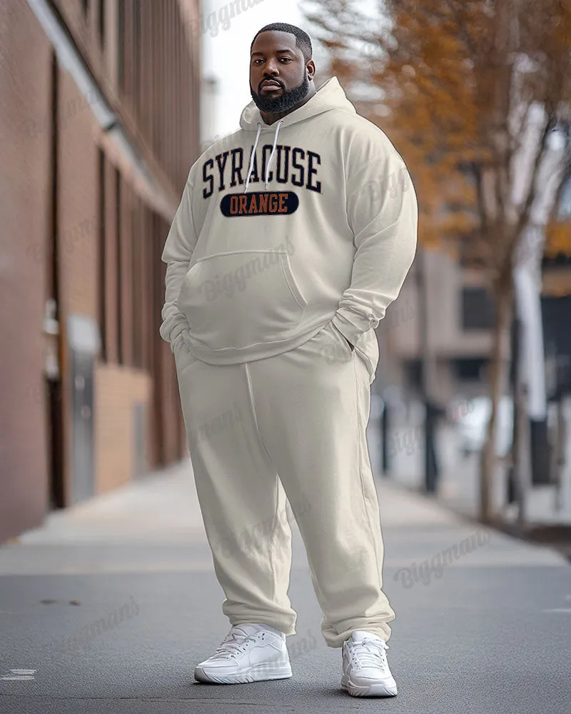 Men's Plus Size Syracuse University Letter Print Hoodie Suit sold by Biggmans