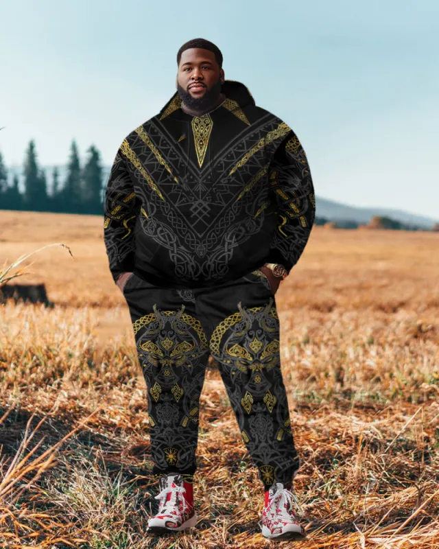 Men's Plus Size Fenrirs Wrath Hoodie Set sold by Biggmans