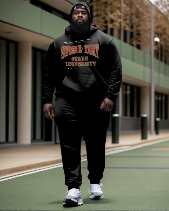 Men's Plus Size Tuskegee University Style Hoodie and Sweatpants Two Piece Set sold by Biggmans