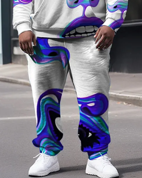 Men's Large Size Colorful Pop Style Face Street Long Sleeve Hoodie Set sold by Biggmans product image thumbnail 3