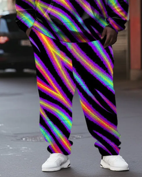 Men's Plus Size Laser Gradient Diagonal Stripes Hoodie Set of Two sold by Biggmans product image thumbnail 3