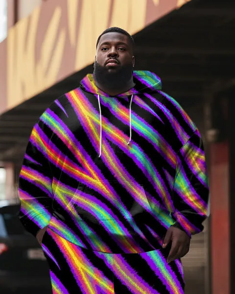 Men's Plus Size Laser Gradient Diagonal Stripes Hoodie Set of Two sold by Biggmans product image thumbnail 2