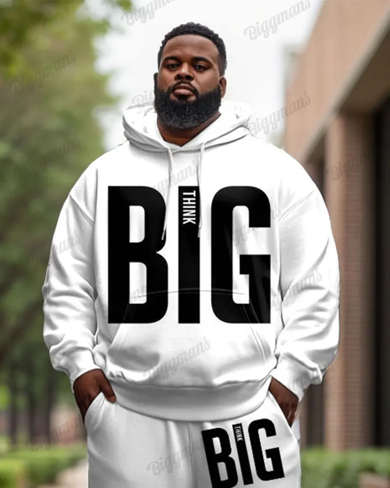 Men's Simple Daily Big Letter Print Plus Size Hoodie Suit sold by Biggmans product image thumbnail 2