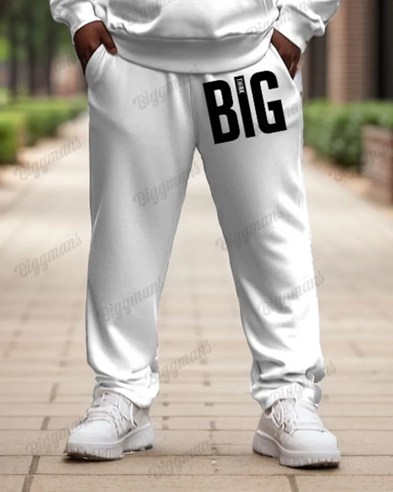 Men's Simple Daily Big Letter Print Plus Size Hoodie Suit sold by Biggmans product image thumbnail 3