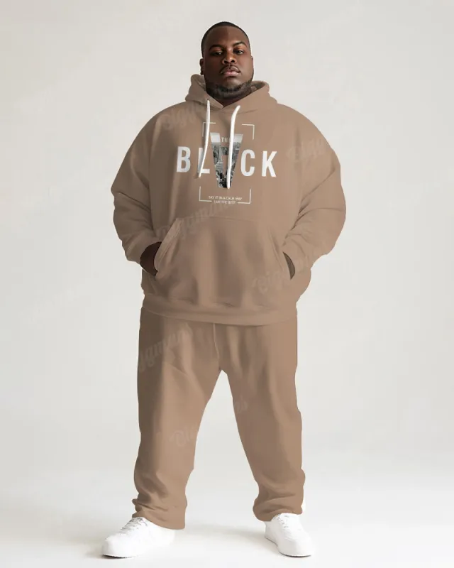 Men's Daily Casual Khachi Alphabet Print Plus Size Hoodie Suit sold by Biggmans