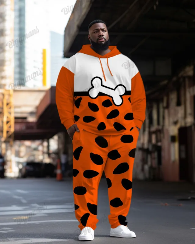 Men's Spirit Halloween Polka Dot Orange Print Plus Size Hoodie Suit sold by Biggmans