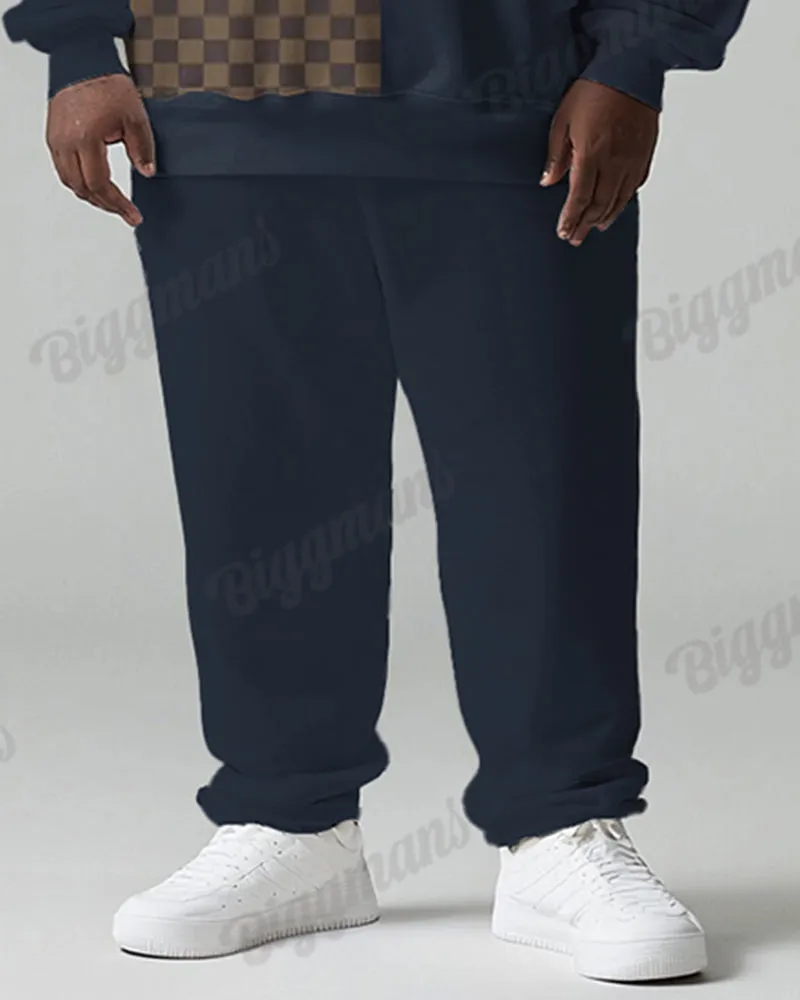 Men's Daily Casual Check Letter Print Plus Size Hoodie Suit sold by Biggmans product image thumbnail 3