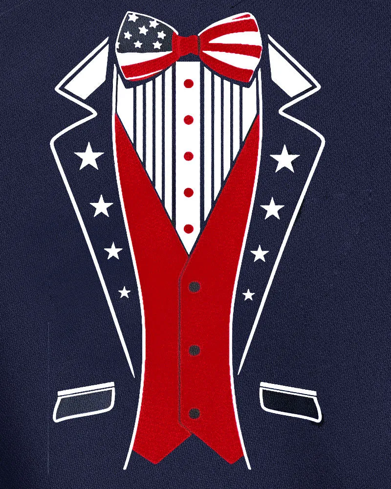 Men's Plus Size Navy Blue American Flag Design Suit Pattern Print Hoodie Set sold by Biggmans product image thumbnail 5