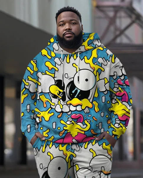 Men's Plus Size Cartoon Graffiti Anime Hoodie Set of Two sold by Biggmans product image thumbnail 2