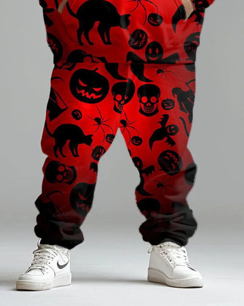 Men's Plus Size Halloween Tracksuit Skull Graphic Hoodie Pants Set sold by Biggmans product image thumbnail 3