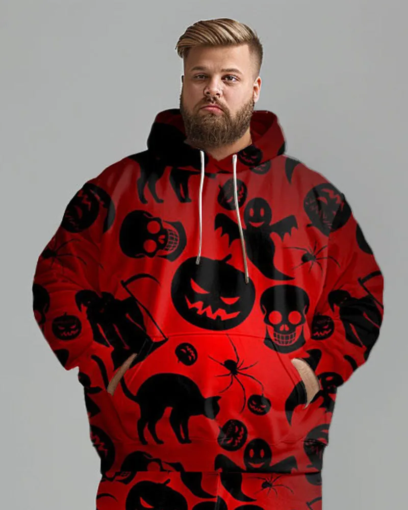 Men's Plus Size Halloween Tracksuit Skull Graphic Hoodie Pants Set sold by Biggmans product image thumbnail 2
