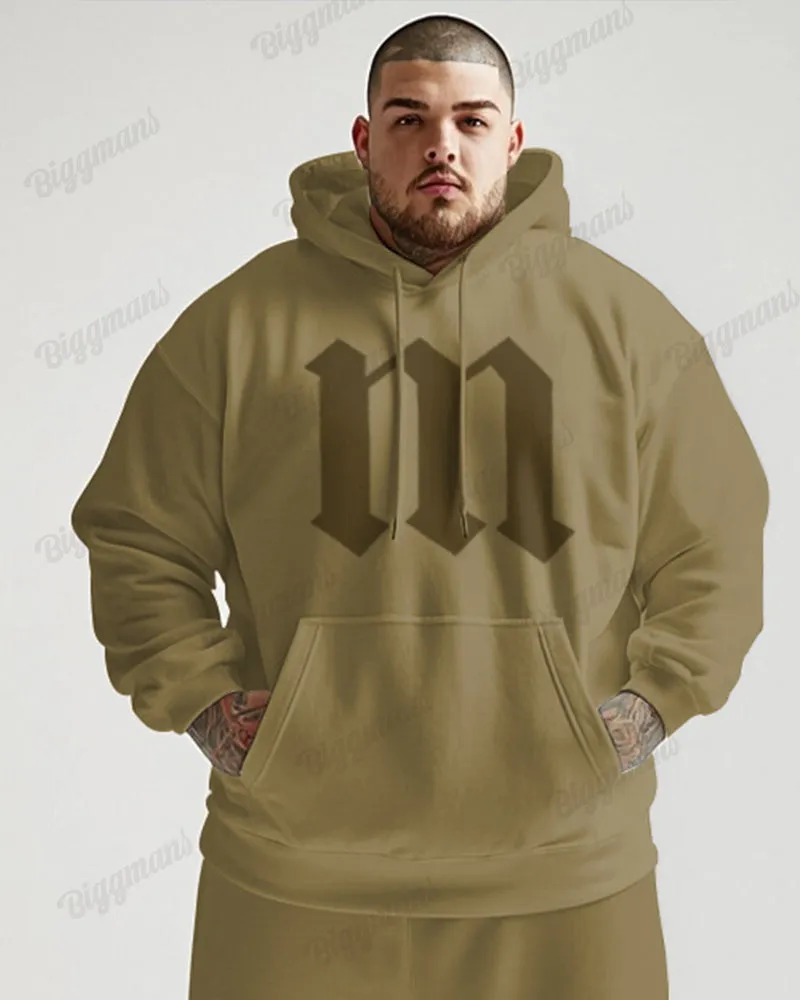 Fashionable Simple Large Letter Cloth Color Printed Plus Size Hoodie Suit sold by Biggmans product image thumbnail 2