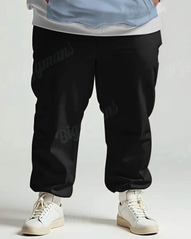 Men's Daily Casual Colorblock Striped Letter Print Plus Size Hoodie Suit sold by Biggmans product image thumbnail 3