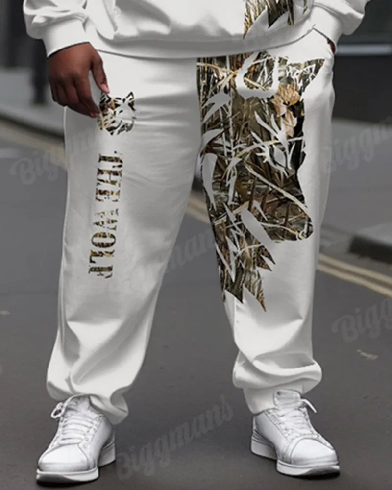 Men's Street Fashion Lion Alphabet Print Plus Size Hoodie Suit sold by Biggmans product image thumbnail 3