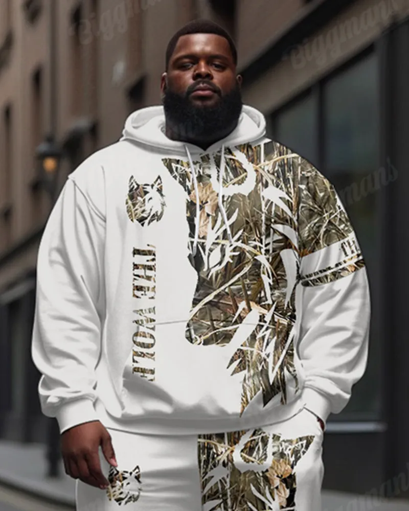 Men's Street Fashion Lion Alphabet Print Plus Size Hoodie Suit sold by Biggmans product image thumbnail 2