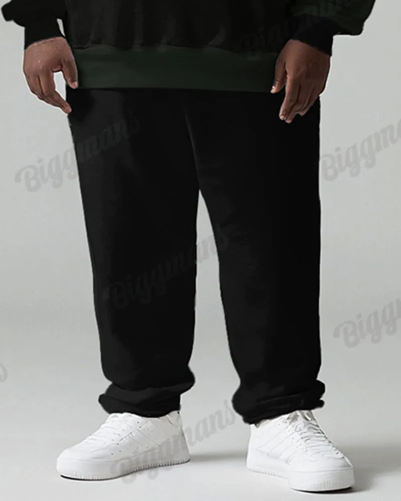 Men's Daily Casual Simple Striped Patchwork Printed Plus Size Hoodie Suit sold by Biggmans product image thumbnail 3