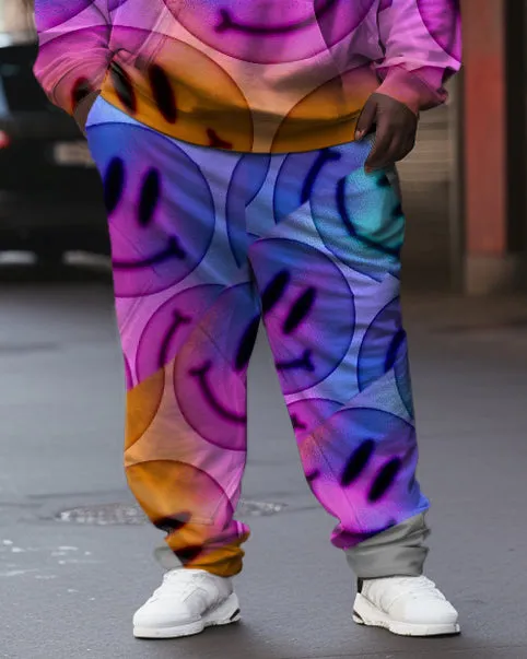 Men's Plus Size Gradient Smiley Face Hoodie Set of Two sold by Biggmans product image thumbnail 3