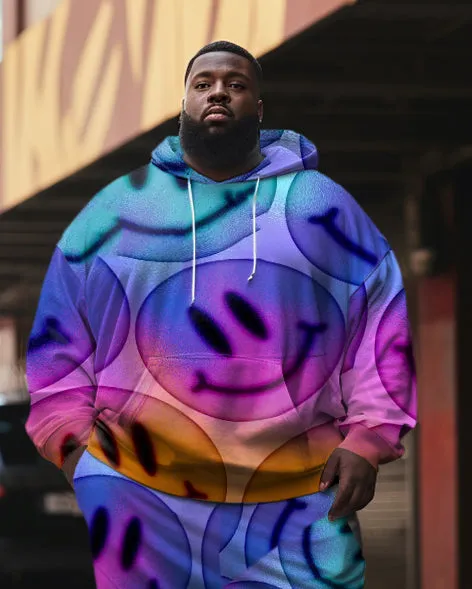 Men's Plus Size Gradient Smiley Face Hoodie Set of Two sold by Biggmans product image thumbnail 2