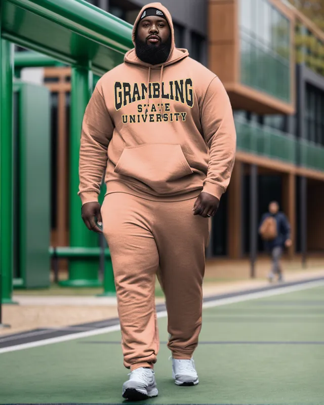 Men's Plus Size Grambling State University State Style Hoodie and Sweatpants Two Piece Set sold by Biggmans